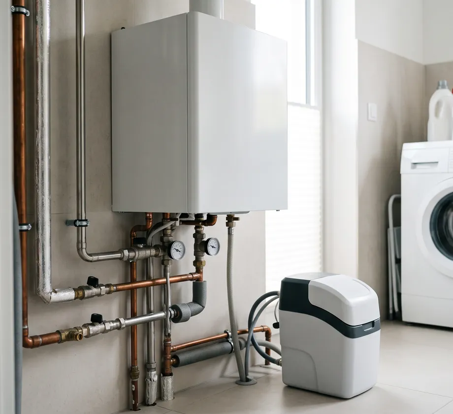 Neue Gas-Brennwerttherme im Hauswirtschaftsraum