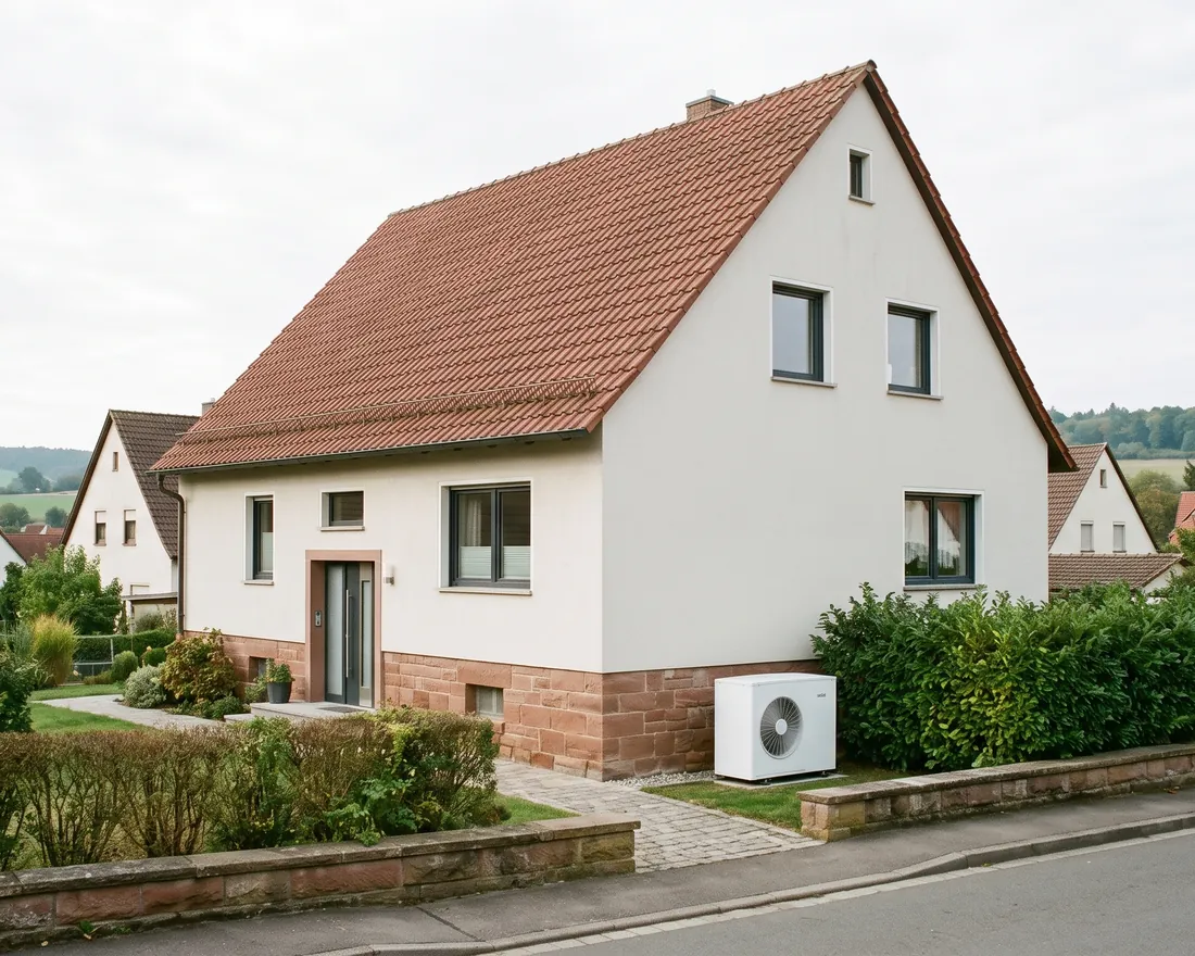 Saniertes Einfamilienhaus mit Wärmepumpe an der Seite